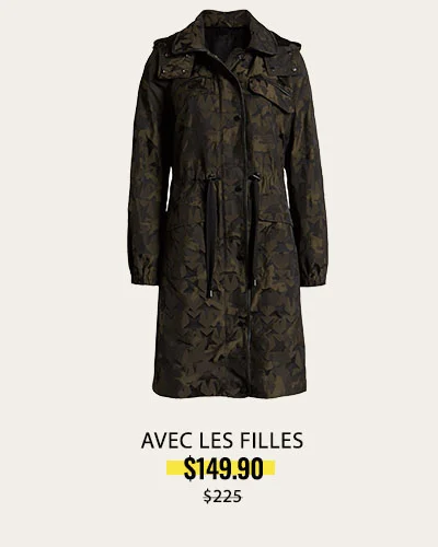 Avec les filles camo raincoat store